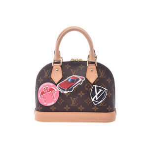 Louis Vuitton Alma Monogram Sticker Brown Leather Handbag Strap